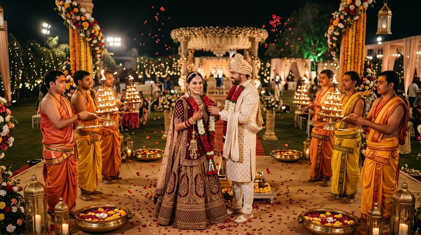 Hosting a Ganga Aarti Varmala in Delhi NCR: Top Farmhouses & Banquet Setup Guide