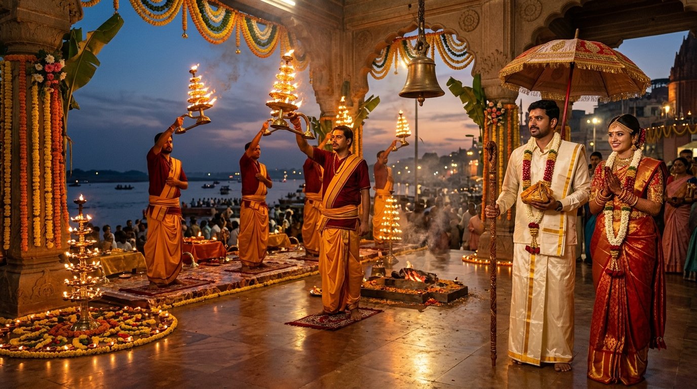 The Kashi Yatra Connection: Elevating Traditional Telugu Weddings with Authentic Ganga Aarti