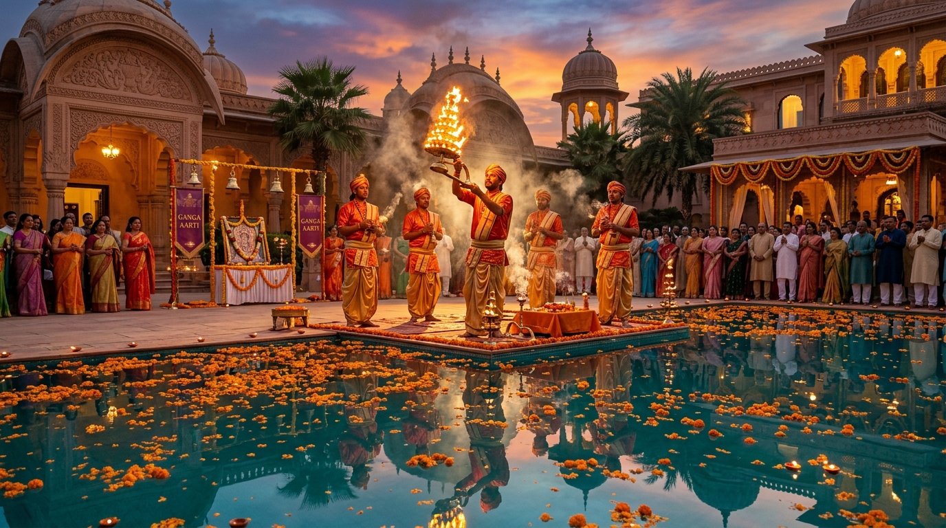 Top Wedding Venues in Shamshabad & Gandipet for a Riverfront-Style Ganga Aarti Setup