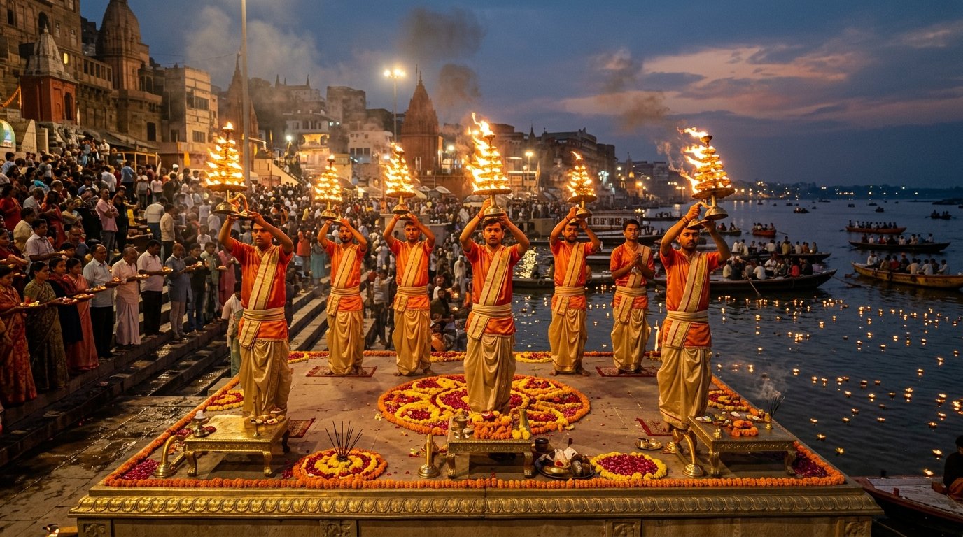 Experience the Spiritual Splendor of Varanasi Ganga Aarti with Our Event Management Services